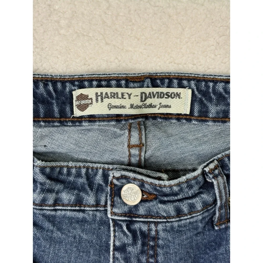 Harley Davidson Womens Jeans Straight Leg Denim Medium Wash Size 6L‎ 29 x 33
